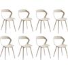 DEYARNA HOME Set di 8 Sedie da Pranzo in Plastica con Gambe in Metallo, Sedie Laterali Senza Braccioli per Sala da Pranzo, Cucina, Sala di Ricevimento, Soggiorno (Cachi)