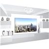 B BELINI GROUP BELINI - Unità a Parete TV NEX I Set Completo di Mobili per Soggiorno I Set Mobile TV con Illuminazione LED I Dimensioni: 300 x 180 x 36 cm I Colore: Bianco Lucido