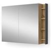 Vicco Specchio contenitore bagno Edelin, Antracite/Artisan, 100 x 75 cm con ripiani, per montaggio a parete con superficie a specchio integrata