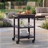 casa.pro Carrello Portavivande da Giardino in Acciaio con 3 Ripiani e Ruote Carrello Portatutto Da Cucina Servizio Portata a Rotelle 81x50x50 cm - Nero opaco