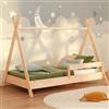 smartwood Letto Casetta 60x120 cm con Rete, in Legno, TIPI | Letto Montessori, barriera sicurezza, portata fino a 230 kg, legno certificato FSC, bordi arrotondati, montaggio facile