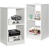 GIANTEX Scaffale Aperto a 2 Ripiani Salvaspazio | Libreria Multifunzione, Tavolino da Comodino e Supporto per CD per Soggiorno, 33x38,2x73 cm, Bianco