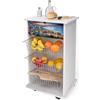 Lupia - Carrello Cucina Multifunzione WHITE NAPOLI GOLFO DI SERA, Portafrutta Ruote Piroettanti, Piano di Appoggio, tre Cestelli Estraibili in Acciaio, Legno 40X45H85 cm montato