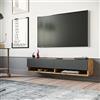 [en.casa] Consolle da Parete (AxLxP) 29,5 x 140 x 31,5 cm con 2 Ante e Scomparti Armadio a Muro con Apertura a Ribalta Mobile Porta TV - Rovere Rustico/Antracite