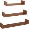 MODULARREDO | Set di 3 Mensole da Muro Design, 60x8 p15.5 cm, 50x8 cm e 40x8 cm, Ciliegio - Made in Italy
