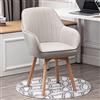 WYWL Poltrone in velluto, eleganti sedie girevoli in legno per ufficio moderno, comode sedie imbottite in stile metà secolo (senza ruote)