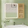 FORABAMB Specchio Bagno con 2 Ante, Specchiera Bagno con Illuminazione LED Dimmabile a 3 Temperature di Colore, Specchio Contenitore Bagno con 4 Ripiani Regolabili, 80×16×60 cm