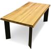 Mar.c.a. Design - Tavolo da Pranzo Rettangolare 250x100x76 cm - Spessore 6 cm in Legno e Gambe in Metallo - Massello Rovere Nodato - Made in Italy