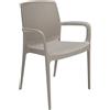 Grandsoleil Boheme Greenpol poltrona impilabile, verde polimerico, iuta, 55 x 59 x 84 cm