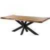 MASSIVMOEBEL24.DE FREEFORM 5 Tavolo da pranzo in legno di mango - verniciato natur/gambe incrociate antracite matt 200x100