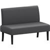 Yaheetech Divano da Salotto Moderno Divanetto a 2 Posti Senza Braccioli Sedia a Coste con Gambe in Legno per Soggiorno Ufficio 109,5 × 62 × 84,5 cm Grigio