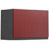 Vicco Pensile da cucina R-Line, Rosso, 60 cm Forma a J, piatta, per la libera combinazione all'interno di sistemi cucina modulari