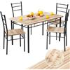 Casaria® Gruppo di Sedute Leo Set 5 Pezzi Tavolo da Pranzo con 4 Sedie Set di Mobili per Sala Cucina Soggiorno Salotto Set da Pranzo Tavoli Sedia