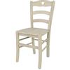 t m c s Tommychairs - Sedia modello Cuore per cucina bar e sala da pranzo, robusta struttura in legno di faggio verniciata in anilina bianca e seduta in legno