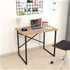 [en.casa] Scrivania 74 x 90 x 60 cm Tavolo da Studio Postazione di Lavoro Desk Industriale per Casa Ufficio Telaio in Metallo Piano Tavolo in Effetto Rovere