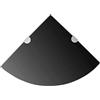 KTHLBRH Mensole ad angolo, mensole a parete galleggianti Scaffale Angolare con Supporti Cromati in Vetro Nero 35x35 cm Adatte per camere da letto, bagni, cucine, soggiorni, uffici, sale giochi