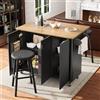 Ligterra Isola da cucina, carrello da cucina con venature del legno, buffet, 130 x 45 (75 x 92 cm, carrello da cucina allungabile su ruote con porta asciugamani, portaspezie, divisori regolabili, 3