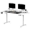 Ultradesk - Scrivania da gioco di grandi dimensioni - HIGHLANDER XXL - Scrivania per computer con struttura in acciaio - Spazio per due monitor - Archiviazione per ufficio - 160x70 cm - Bianco