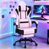 Verdego Sedia Gaming Ergonomica, Sedia da Gaming con Cuscino Lombare Massaggio, Poggiapiedi, Poltrona da Gaming, Poliestere, Schienale Regolabile a 90-135°, Regolabile in Altezza, Rosa
