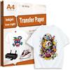 Creatorally Carta Trasferibile Termoadesiva, A4 Trasferimento in Tessuto per Cotone Leggeroe T-Shirt Bianca, Compatibile con Stampante Laser a Getto D'Inchiostro (10 Fogli Standard)