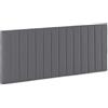 HOMN LIVING Testiera Eris rivestita in tessuto grigio scuro 160x60 cm, include raccordi e viti
