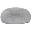QSack - Pouf rotondo, con rivestimento interno di qualità tedesca, con perle in EPS (grigio, 100 cm)