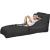 chilly pilley® per sedersi e sdraiarsi 2 in 1 - con imbottitura in EPS - poltrona a sacco gigante - bambini e adulti - cuscino per poltrona da esterno - diversi colori, nero