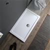 Kiamami Valentina - Piatto Doccia Rettangolare 120x80 Sottile Slim in Acrilico e ABS Bianco, Spessore 4 cm, Reversibile, Scarico 90 mm, Installazione Filo Pavimento o Appoggio | Alba