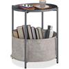tectake® Tavolino da salotto 45,5 x 45,5 x 53 cm, Tavolino salotto, soggiorno e divano, Mobile ingresso con cesto spazioso, Superficie removibile, Facile da pulire, Arredamento casa - Grigio Scuro