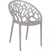 Totò Piccinni Sedia Poltroncina JUNGLE in Polipropilene Moderna Design Impilabile (Grigio, 1)