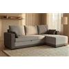 BUDWING Leah Divano Letto Angolare 4 Posti - Chaise Longue Reversibile e 2 Cuscini Decorativi - Rivestito in Poliestere - Stile Moderno - 233x124x69 cm - Grigio Bicolore