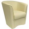 Liberoshopping Poltrona Imbottita Valentina a pozzetto in Ecopelle per Ufficio Sala d'attesa Alta qualità Made in Italy (Beige)