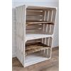 PYXIDAS Grigio, Bianca, lungo corto Cassette Legno- set di Portafrutta, dimensioni 50x40x30 cm - misura media, utilizzabile come contenitore o decorativo, (Bianca bruciato a lungo, 2)