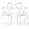 Mobili Fiver, Sedie Olivia, Set da 4, Bianco, Polipropilene, Sedie Moderne per Cucina, Giardino, Soggiorno