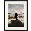 1art1 Caspar David Friedrich Poster Viandante sul Mare di Nebbia, 1818 Quadro in Cornice con Pregiato Passepartout | Immagini A Parete | in Una Cornice 80x60 cm