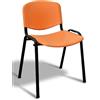 IDEALSEDIE DI GALIZIA MICHELE SEDIA FISSA 4 GAMBE CON TELAIO IN ACCIAIO VERNICIATO NERO, SEDILE E SCHIENALE IN PLASTICA COLORATA, TELAIO IMPILABILE (arancio)