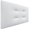 DHOME Testata in Similpelle o Tessuto AQUALINE Pro con 2 file di bottoni Testata imbottita Letto di lusso (Similpelle Bianco, 110x50cm (Letti 80/90/105))
