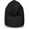 Bepouf - Pouf a Sacco Morbido in Poliestere con Imbottitura in Palline di Polistirolo, Poltrona a Sacco Adatta per Camera e Salotto - Dimensione Media 110x70, Colore Nero