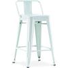 Iconik Interior Tolix Style - Sgabello da bar con schienale - Design industriale - 60 cm - Nuova edizione - Stylix verde pallido