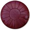 Poufs&Pillows Pouf Artigianale Marocchino in Vera Pelle - Fatto A Mano - Venduto Imbottito - Cuscini Da Pavimento, ottomano (Bordò)