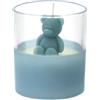 Hervit Candela Profumata Oud Orsetto Blu 138g Contenitore in Vetro - Scatola Regalo - Vari Colori e Forme - Candela Profumata, Bomboniera, Regalo, Candela in Cera - 9cm