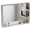 YFAURNDE Specchiera Bagno Pensile armadietto dei medicinali salvaspazio， Contenitore for cosmetici, smart touch, resistente alla pressione e indeformabile, con ripiani(White)