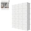 UISEBRT Sistema di scaffalatura fai da te Armadio in plastica Sistema modulare Armadio Guardaroba Scarpiera Scatole in plastica, 20 scatole con porta, Lattiginoso con motivo