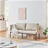 [en.casa] Divano a 2 Posti di Seduta Rivestito 2 Cuscini da Schienale e Braccioli con Tasche Integrate Sofa Imbottito a Telaio in Metallo per Salotto Soggiorno - Beige