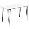 [en.casa] Tavolo da Sala Pranzo con Gambe a Spillo e Piano Rettangolare 120x70 cm Tavolo a 4 Posti Gambe a Forcina in Acciaio per Cucina Bar Ristorante - Bianco