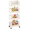 Missmisq Carrello Portaoggetti, Carrellino Multifunzionale Con Ruote, Scaffale Da Cucina Mobile, salvaspazia Carrello Di Servizio Con Manico, Portaoggetti Mobile Per Cucina, Bagno, Lavanderia, Camera Da letti