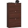 AKORD Scarpiera Con 3 Ribalta | Panca e Contenitore Per Scarpe | L60 x H113 x P28,5 cm, Peso 29 kg | Colore: Wengé