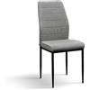 PAZZO DESIGN Sedia Giordana Set Da 4 Sedie, Sedie Cucina, Sedie Soggiorno, Sedia Design, Grigio, Gambe Metallo Nero - id_2188