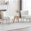 chairus Set di 2 Poltrone da Salotto in Velluto Sedia Imbottita Senza Braccioli Poltroncina Lounge con Gambe in Metallo Poltrone Moderne Design per Camera da Letto/Soggiorno, Beige