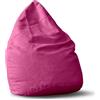 Lumaland Poltrona Sacco Pouf Luxury XL Plus Comfortline 220 lt Cuciture rinforzate Rosa